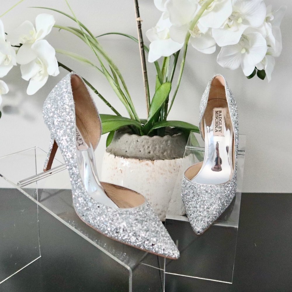 Badgley Mischka Silver Heels